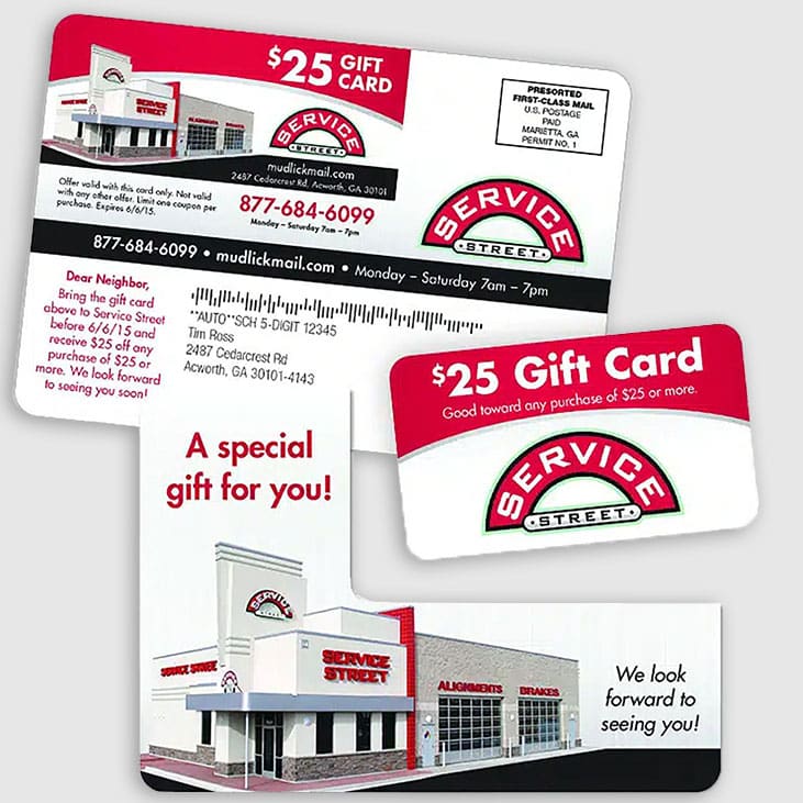 plastic gift card mailers